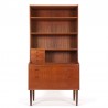 High model vintage Danish teak bookcase with worktop