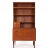 High model vintage Danish teak bookcase with worktop