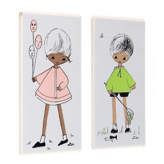 Set of 2 vintage wall tiles from Mosa design Zon