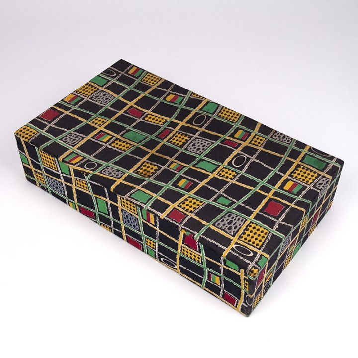 Vijftiger jaren vintage ladeblok van karton en stof