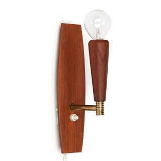 Teak vintage Danish wall lamp