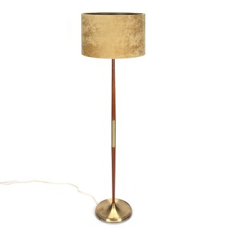 Luxury Danish vintage floor lamp in teak and brass