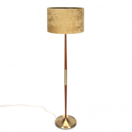 Luxury Danish vintage floor lamp in teak and brass