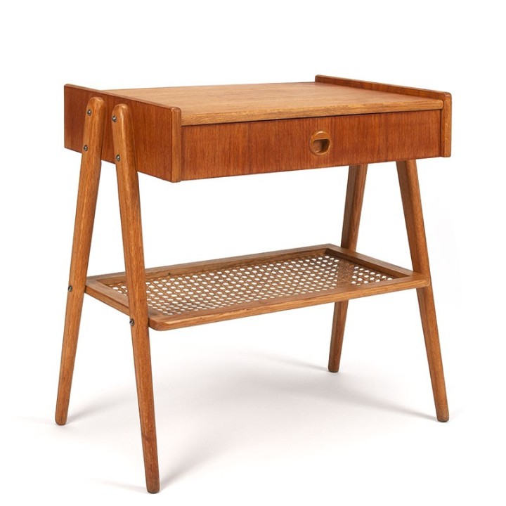 Swedish vintage cabinet with drawer and reed