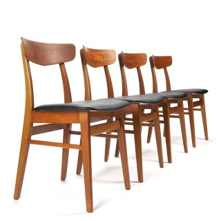 Set van 4 Deense vintage eettafel stoelen uit de Findahl