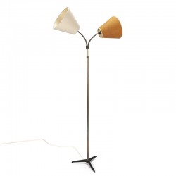 Vintage floor lamp from the 50s with 2 shades