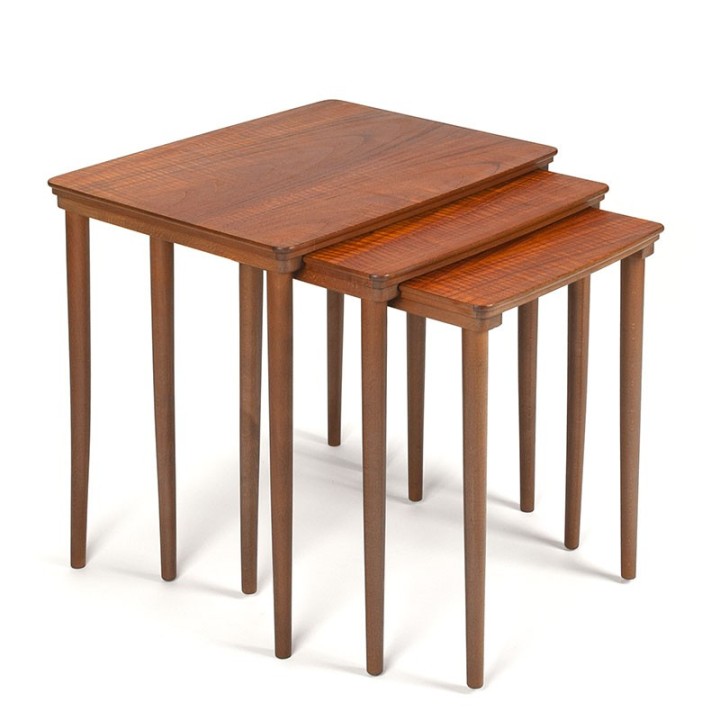 Danish teak vintage nesting tables set of 3