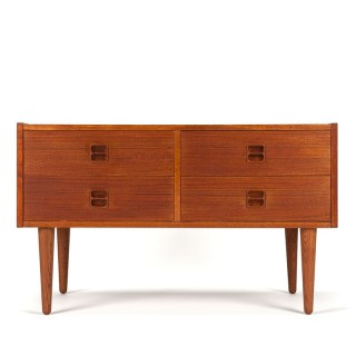 Laag model teakhouten vintage Deense ladekast
