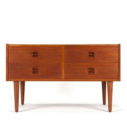 Low model teak vintage Danish chest of drawers