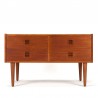 Low model teak vintage Danish chest of drawers