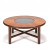 Round vintage Gplan coffee table with brass details
