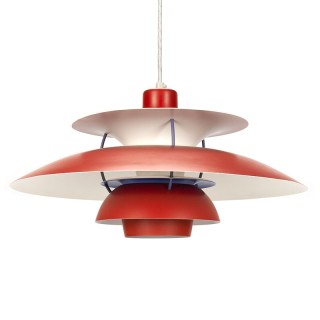 Rode vintage Poul Henningsen PH 5 hanglamp