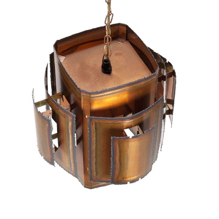 Danish copper vintage hanging lamp design Holm Sørensen