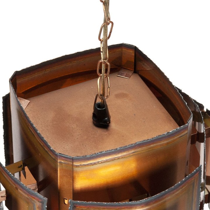 Deense koperen vintage hanglamp ontwerp Holm Sørensen