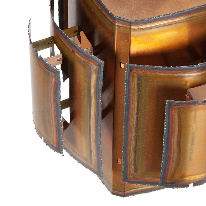 Deense koperen vintage hanglamp ontwerp Holm Sørensen