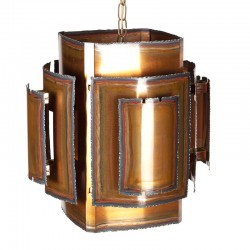 Deense koperen vintage hanglamp ontwerp Holm Sørensen