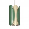 Deense vintage metalen hanglamp groen/ wit