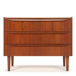 Danish low model teak vintage chest of drawers