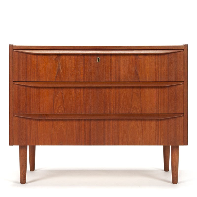Danish low model teak vintage chest of drawers
