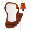 Danish vintage organically designed mirror with light