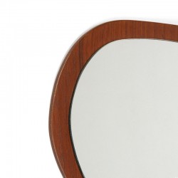 Danish vintage organically designed mirror with light