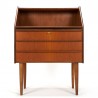Teak Danish vintage secretary on a high slim leg