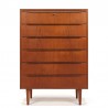 Teak vintage Danish chest of drawers with 6 drawers