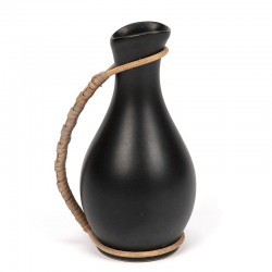 Danish vintage Bofa ceramic vase with bamboo