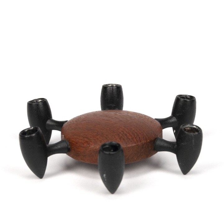 Small Danish Digsmed vintage candlestick made of teak and cast