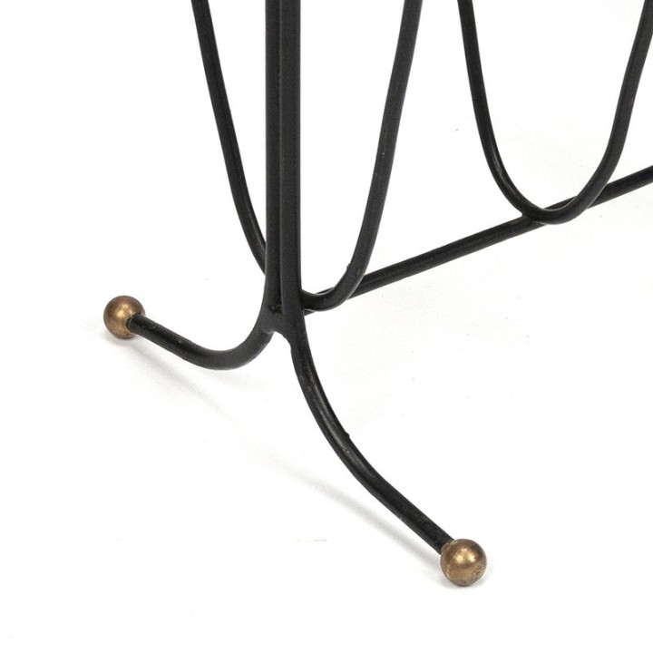 Fifties vintage magazine rack black with yellow detail