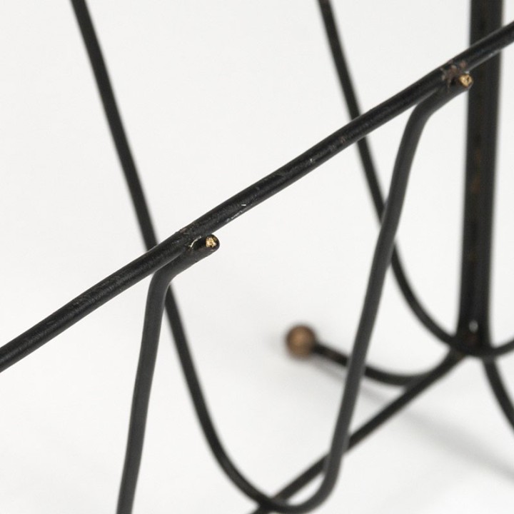 Fifties vintage magazine rack black with yellow detail