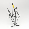 Fifties vintage magazine rack black with yellow detail