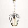 Vijftiger jaren vintage hanglamp met glazen hart