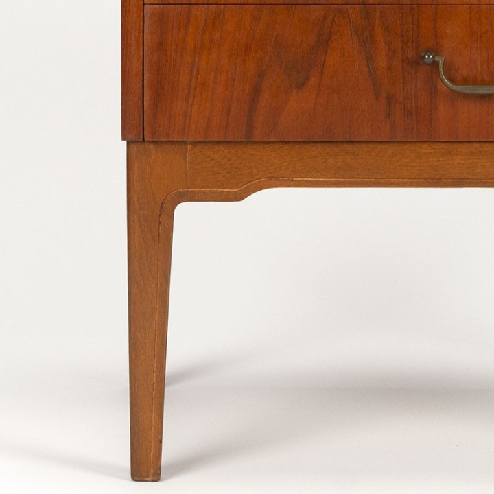 Teak vintage Danish small model cabinet with glass top