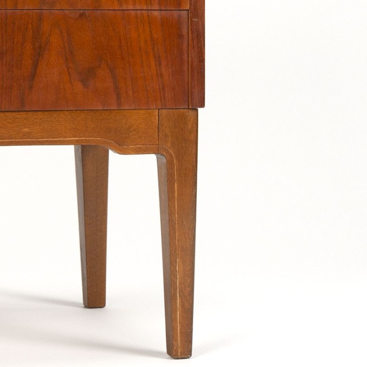 Teak vintage Danish small model cabinet with glass top