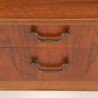Teak vintage Danish small model cabinet with glass top