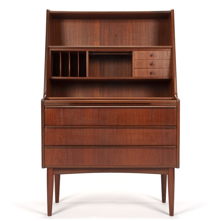 Teakhouten Deense vintage secretaire van hoge kwaliteit