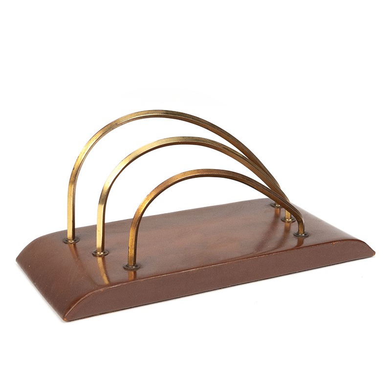 Letter holder from the fifties with brass Retro Studio