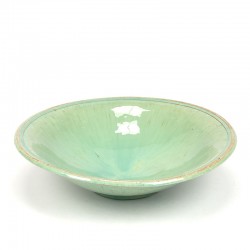 Vintage earthenware green glazed bowl