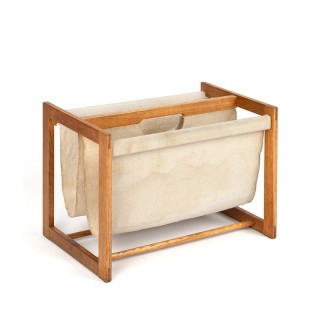 Oak Danish vintage magazine rack by Aksel Kjersgaard model 701