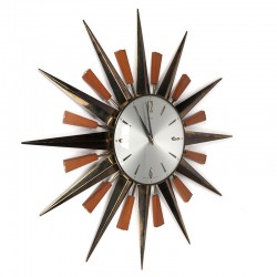Vintage clock by Metamec sun shape