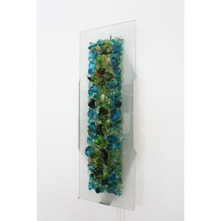 Wall lamp with pieces of glass
