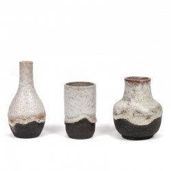 Set of 3 vintage Fat Lava vases from De Steenuil