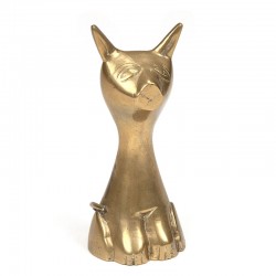 Brass vintage small sculpture of a cat