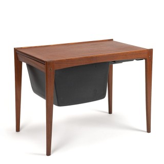 Teak vintage Danish side / sewing kit table