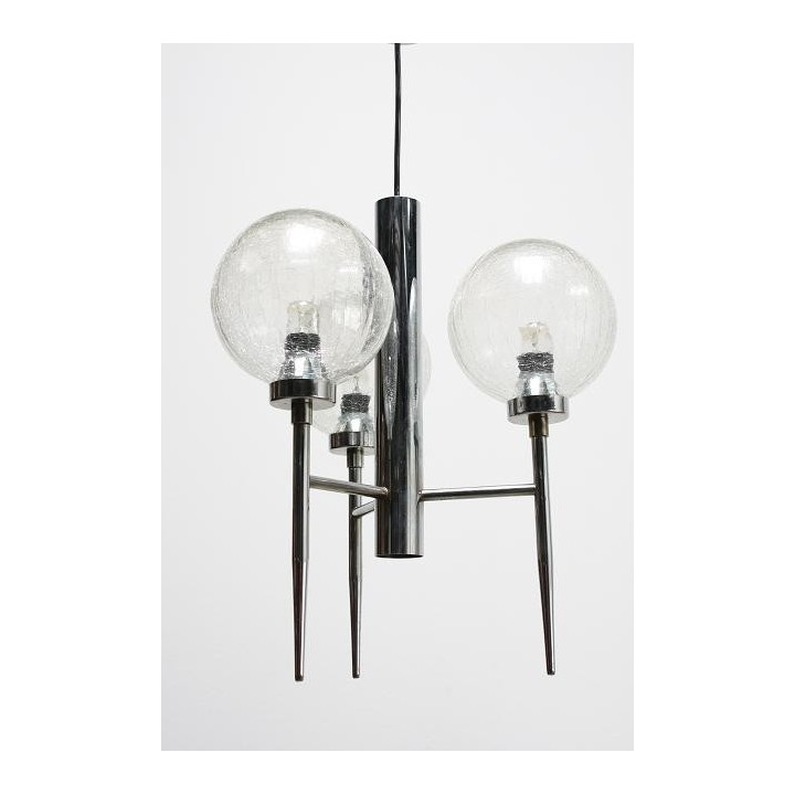 Chroom/ glazen hanglamp - Retro Studio