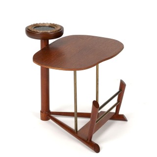 Danish vintage side table with magazine part