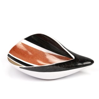 Aardewerken vintage schaal schelpvorm