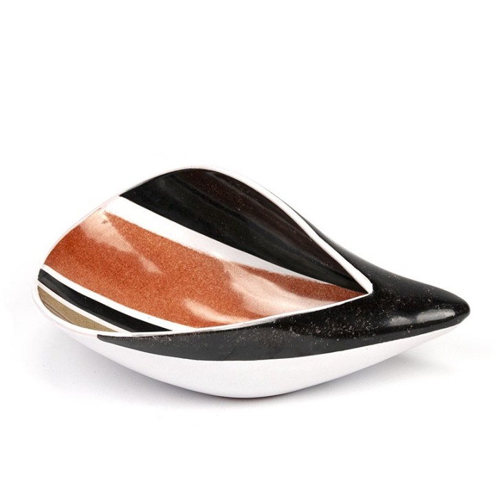 Aardewerken vintage schaal schelpvorm