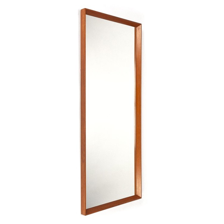 Deense vintage teakhouten grote spiegel model 343